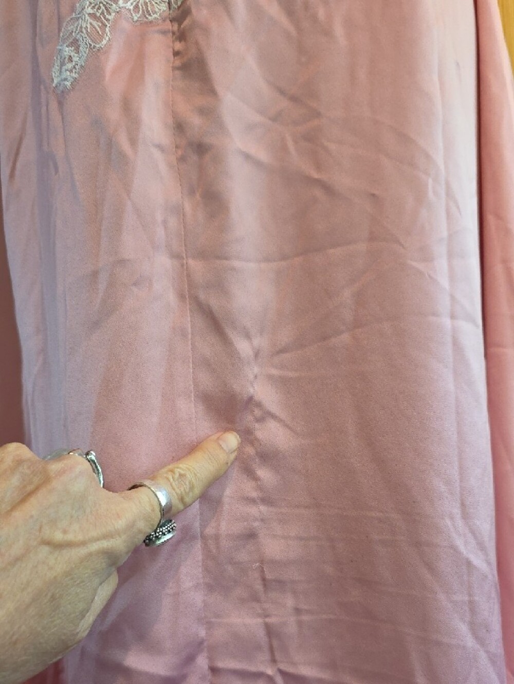 NEW $429 FOR LOVE AND LEMONS CLEMENCE PINK SATIN MAXI GOWN DRESS SIZE L - Picture 7 of 16